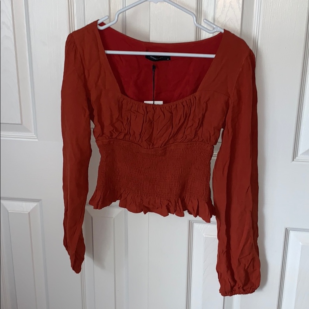 Burnt Orange Rosebullet Crop Top + SH